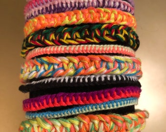 Custom String Bracelets Pick Your Color and Width Embroidery