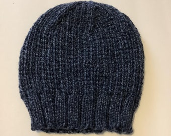 Hand-knit waffle hat, teen hat, adult hat, easy care