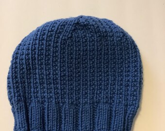 Hand-knit waffle hat, teen hat, adult hat, easy care