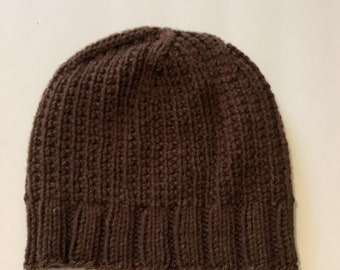 Hand-knit waffle hat, teen hat, adult hat, easy care
