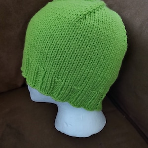 Hand-knit beanie hat, adult hat, teen hat, easy care