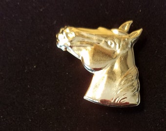 Horse & Saddle 2 Button Covers in bright silver tone lightweight Metal