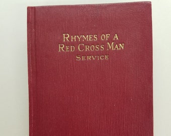 Miniature Book Rhymes of a Red Cross Man, by Robert W Service, pub 1916, Base & Hopkins; 190 pristine pages of rhymes, in 3.5" x 5" cover