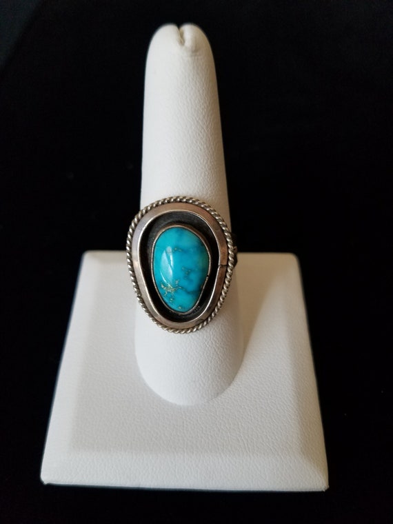 Vintage Turquoise Ring - Size 9 -  Quality Turquo… - image 1