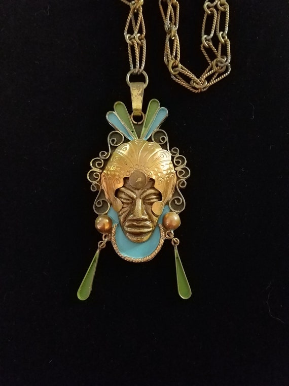 Crown Mexico Tribal Face Mask Necklace