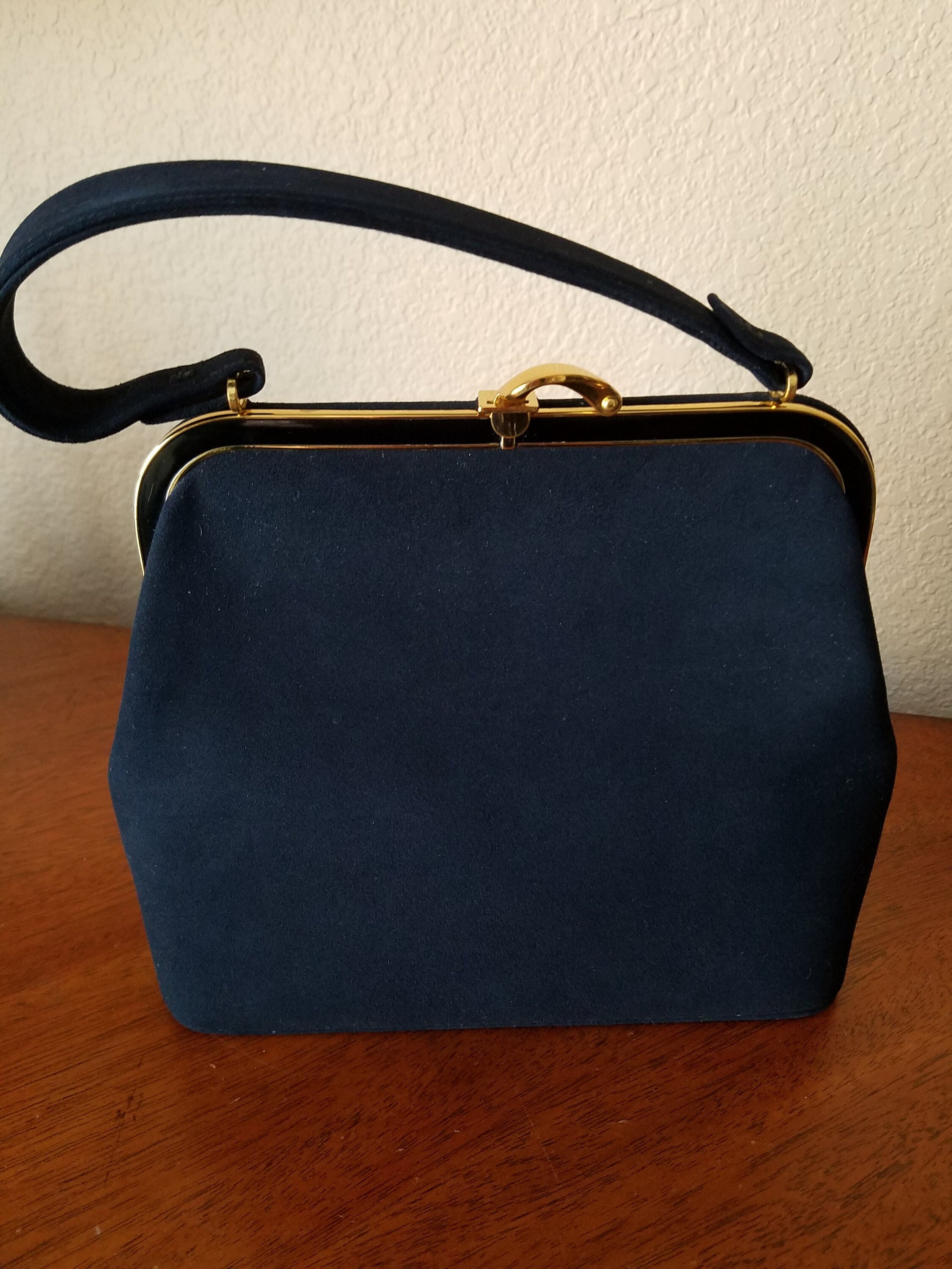 Vintage Capezio Handbag Navy Blue Purse Shoulder Bag – Talkingfashionnet