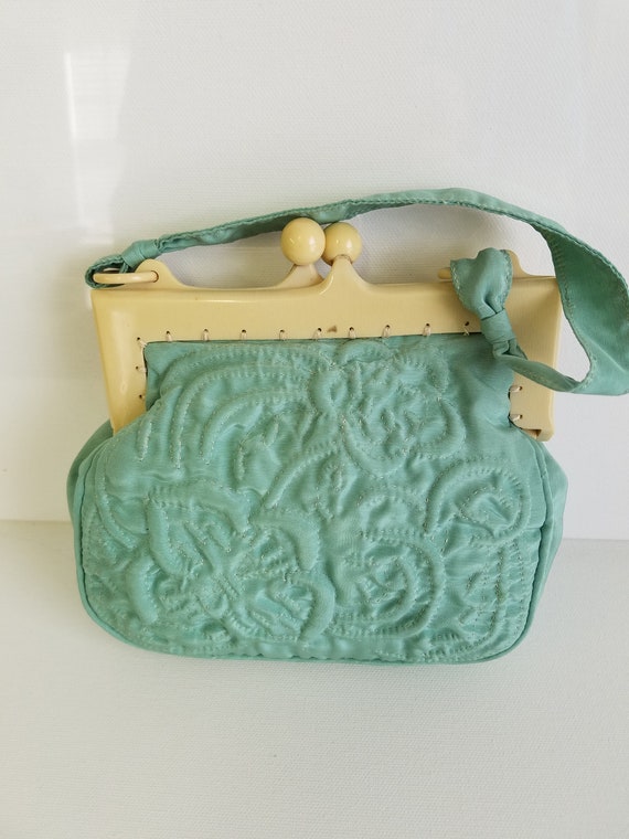 Bakelite Embroidered Wristlet