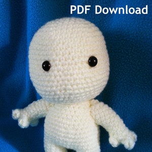 11 inchs - Crochet doll base - Chibi Amigurumi DIGITAL PATTERN -  Customizable Chibi, cute,  Big Anime Plushie cuddily