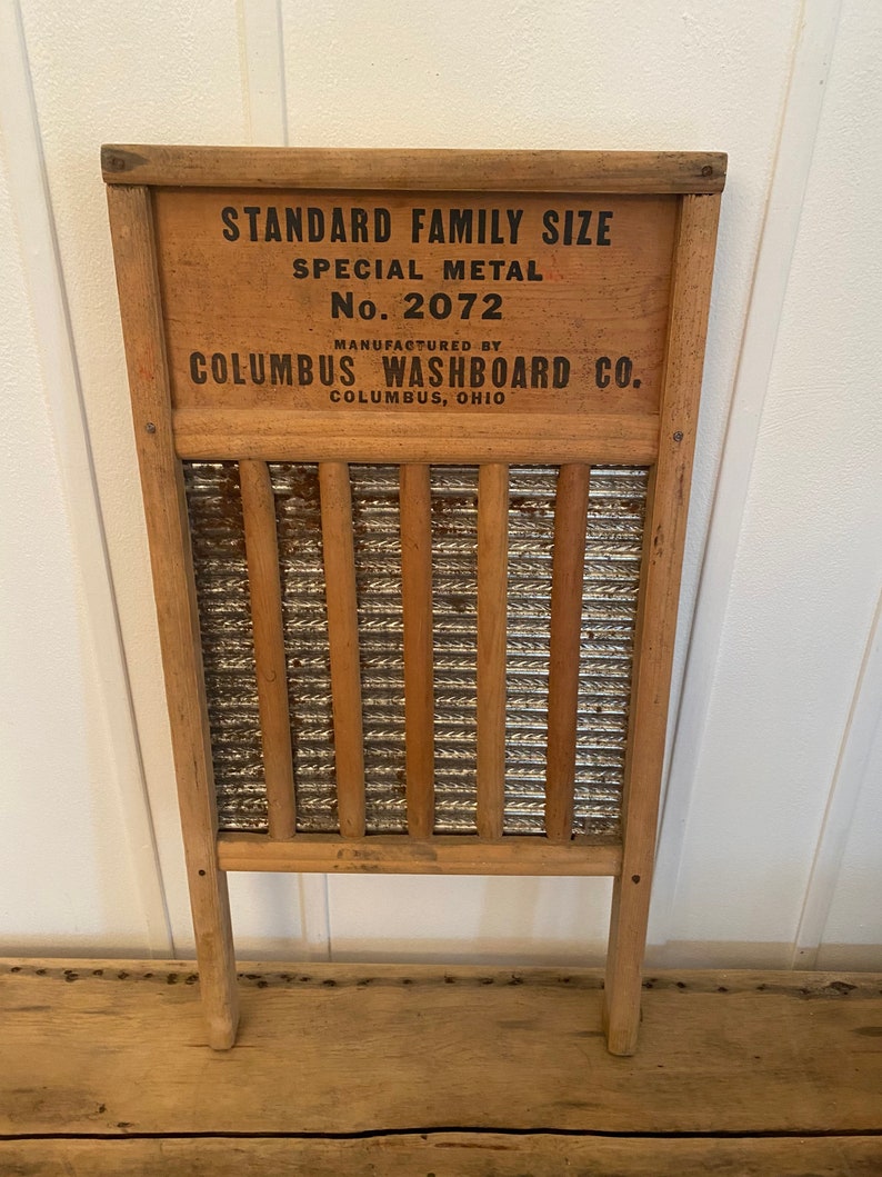 Vintage Maid Rite Family Size No.2072 Washboard/Farmhouse Decor/Laundry Room Decor/Columbus Washboard Co. image 9