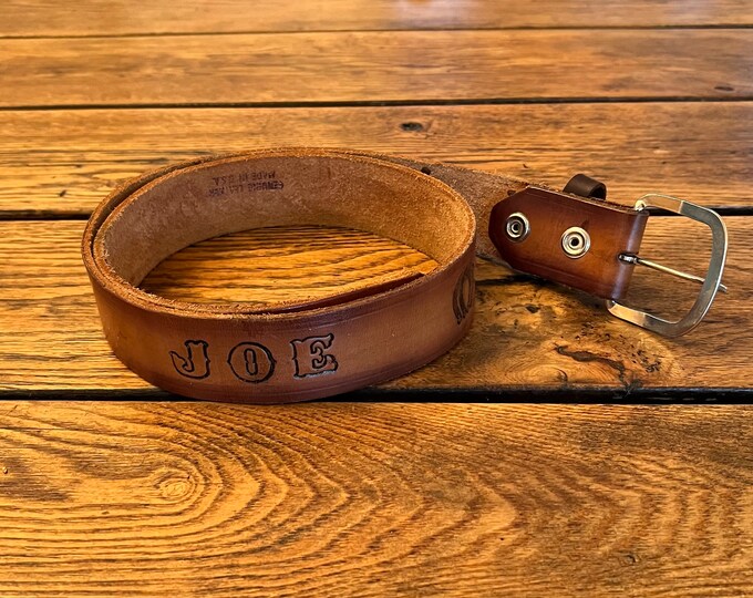 Vintage Cowboy Personalized Belt with Name “Joe” Western Belt Unisex/Vintage Western Belt/Western Ware