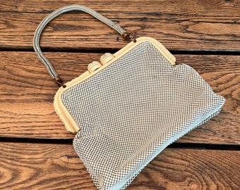 Vintage Whiting & Davis Mesh Celluloid Bakelite Purse Handbag/Vintage Purse