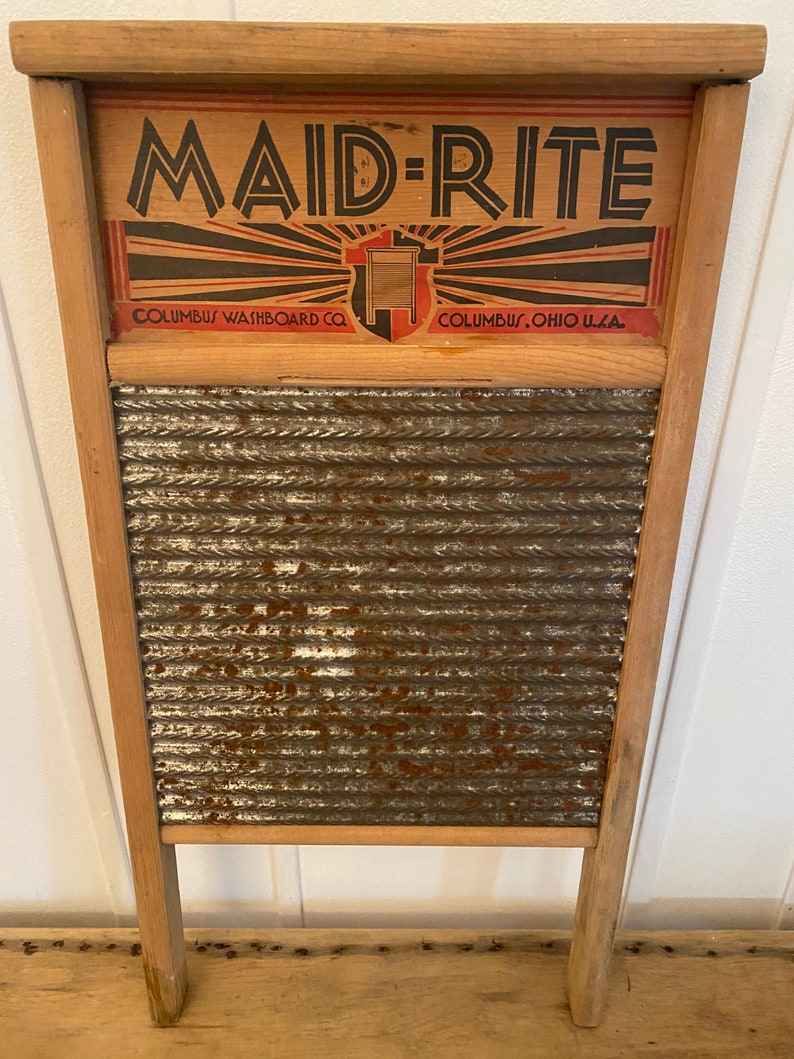 Vintage Maid Rite Family Size No.2072 Washboard/Farmhouse Decor/Laundry Room Decor/Columbus Washboard Co. image 4