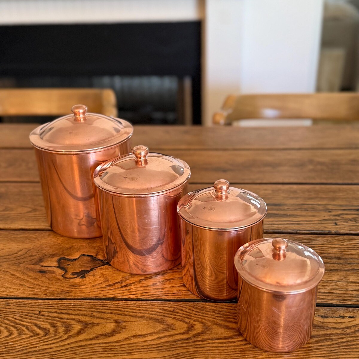 Vintage Copper Canister Set Made in Portugal/copper Nesting Canisters/kitchen Copper Canisters, Jars - Etsy