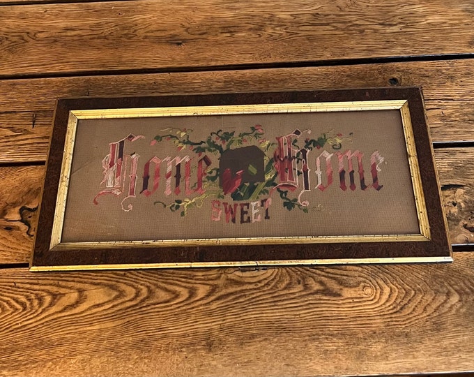 Antique Victorian Punch Paper Embroidery Sampler Home Sweet Etsy