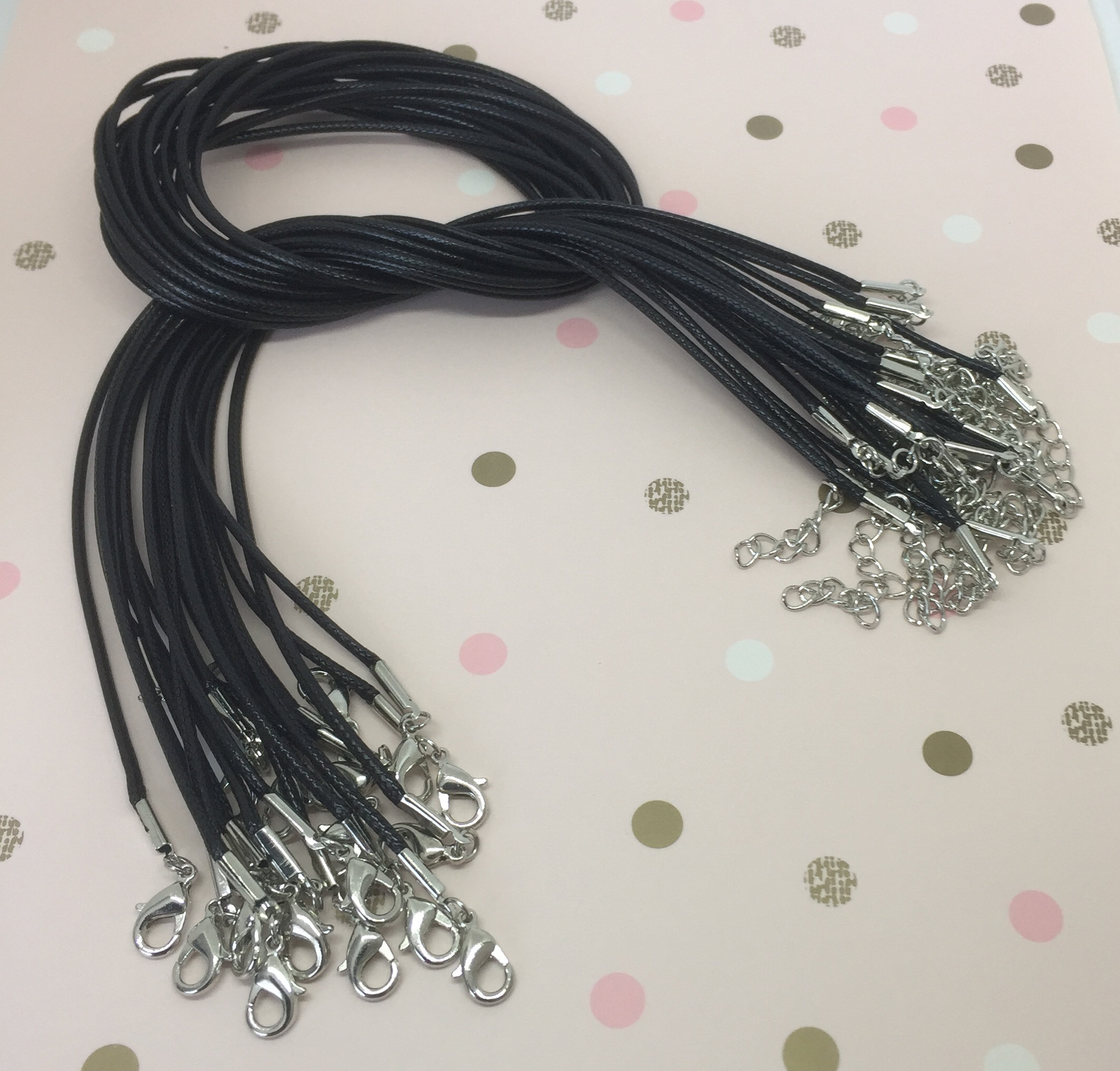 Black Wax cord Necklace 47cm.Pack of 1 3 5 10 20 or Bulk Etsy
