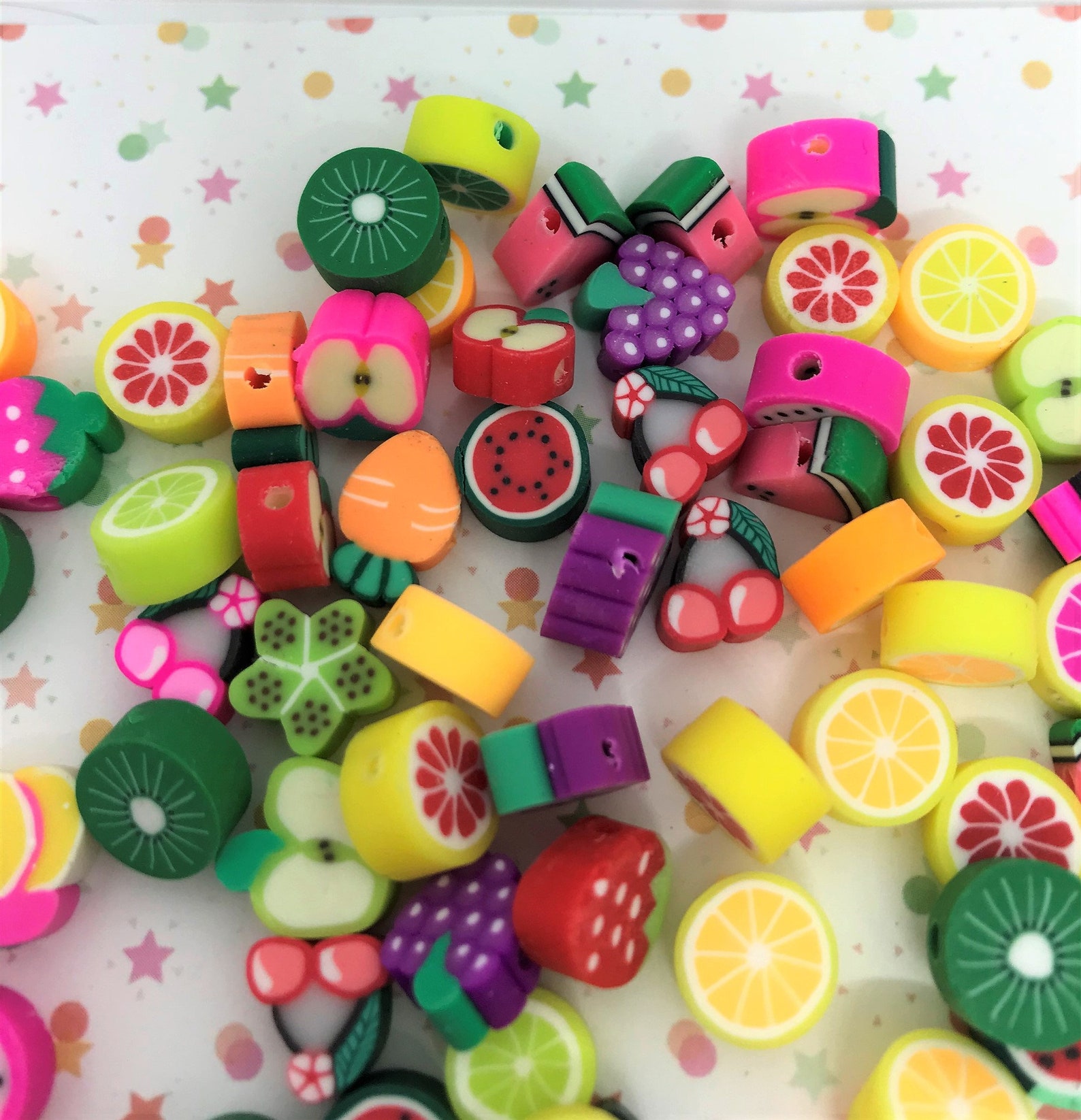 BULK Fruit Beads 1400 Polymer Clay Beads Pack 1400 Fruit Etsy