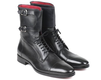 Paul Parkman Men's High Boots Black Calfskin (ID#F555-BLK)