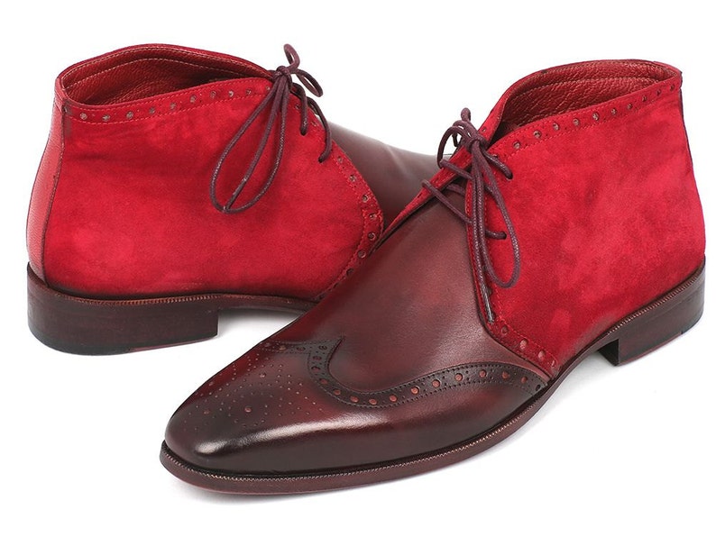 Paul Parkman Chukka Boots Bordeaux Suede & Leather - CK51-BRD
