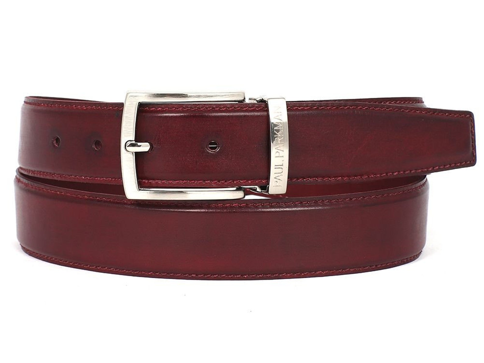 Paul Parkman Men's Handmade Leather Belt Hand-Painted Beige B01-A main image 0