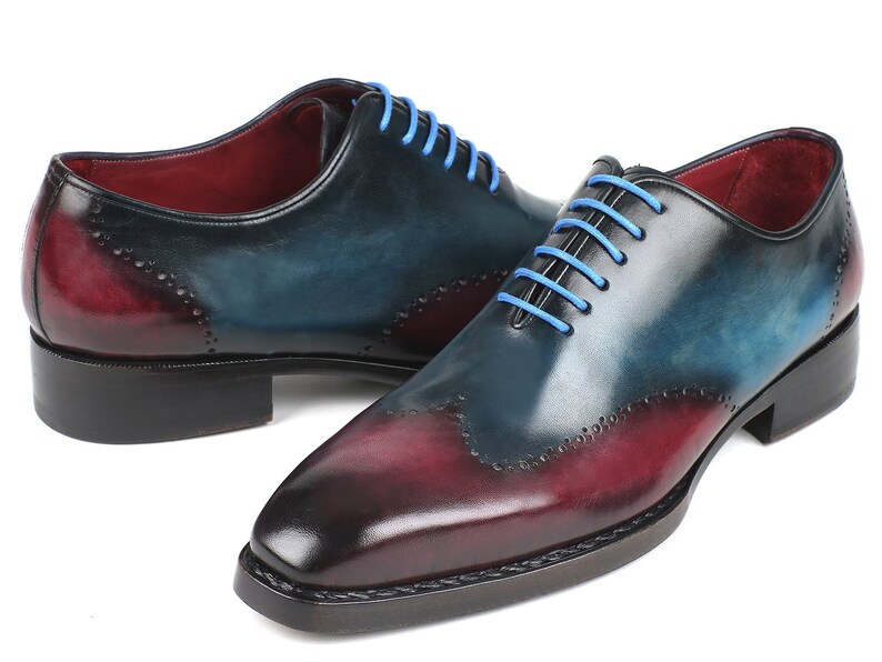 Paul Parkman Goodyear Welted Wingtip Oxfords Blue & Purple - Etsy