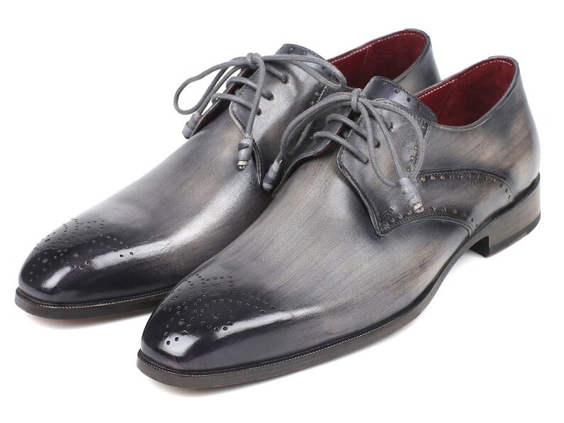 Paul Parkman Men's Gray Medallion Toe Derby Shoes - Etsy