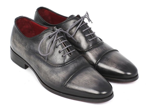 Paul Parkman Men's Captoe Oxfords Gray & Black Shoes | Etsy
