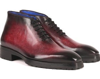 Paul Parkman Men's Ankle Boots Bordeaux Burnished (ID#791BRD13)