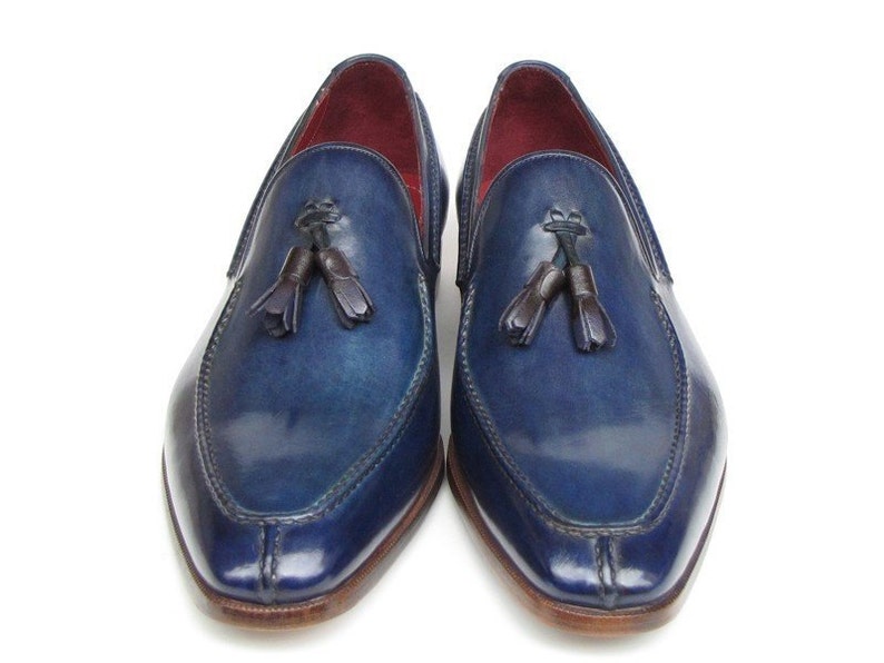 Paul Parkman Men's Tassel Loafer Blue Leather ID083-BLU - Etsy