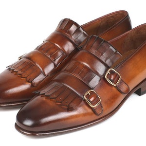 Paul Parkman Brown Kiltie Double Monkstraps - ST37VF
