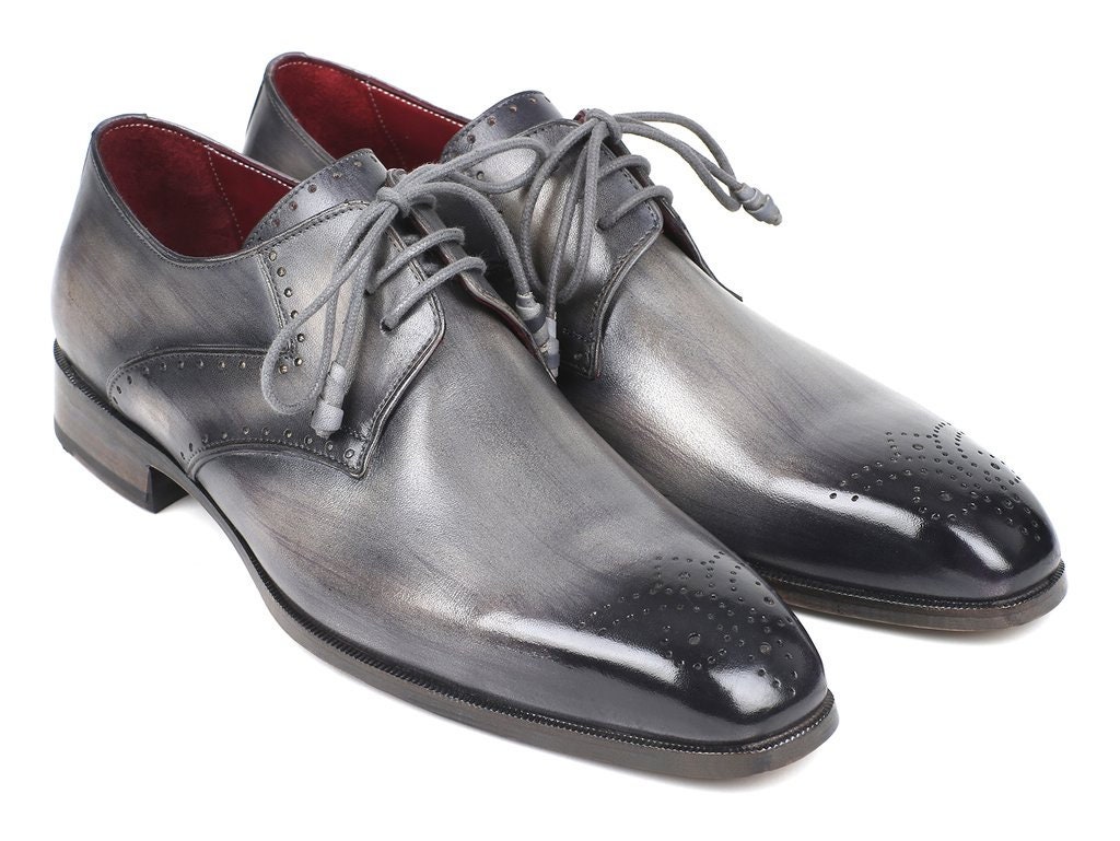 Paul Parkman Men's Gray Medallion Toe Derby Shoes | Etsy