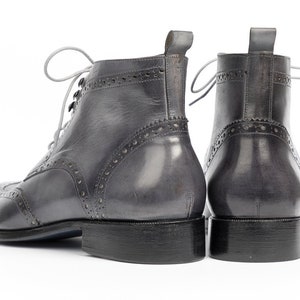 Paul Parkman Wingtip Ankle Boots Gray Hand-Painted - 777-GRAY main image 1