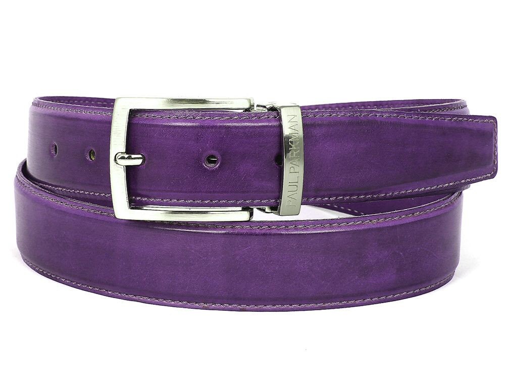 Paul Parkman Men's Leather Belt Hand-painted Purple - Etsy