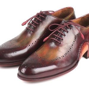 Paul Parkman Opanka Construction Green & Bordeaux Oxfords ID726-GRE-BOR ...