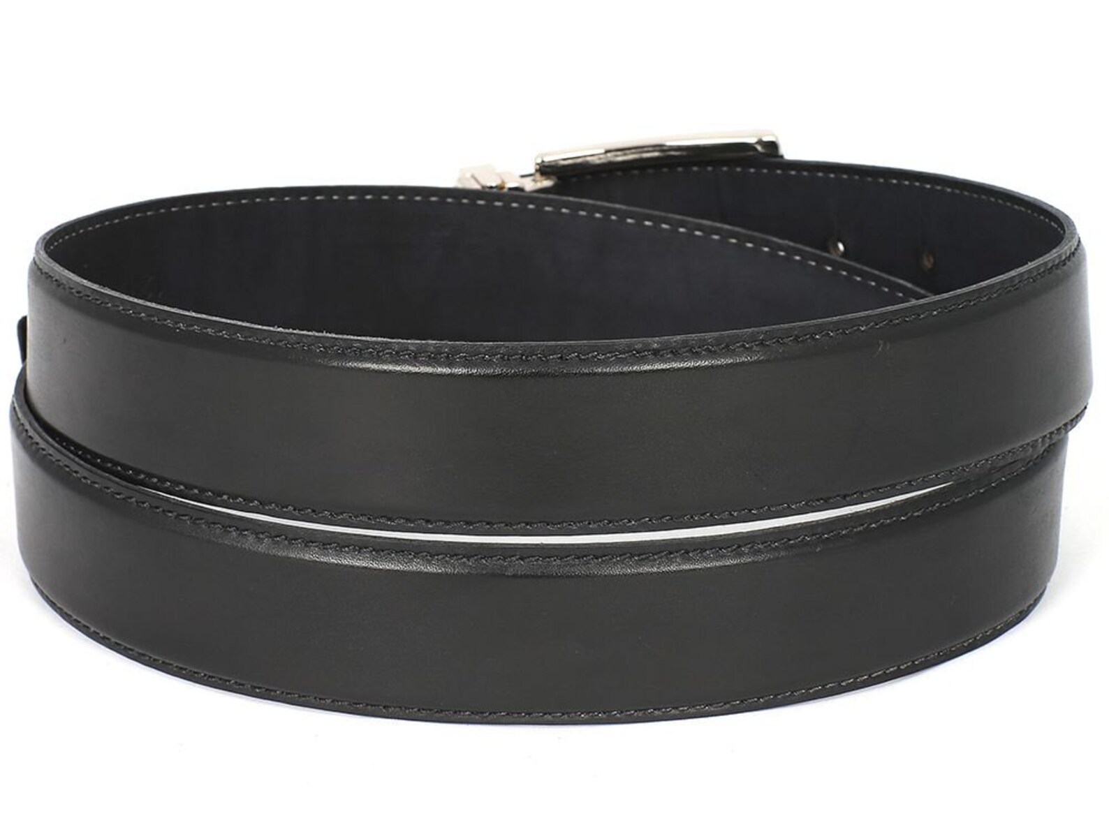 Paul Parkman Men's Handmade Leather Belt Hand-Painted Dark Brown B01-A