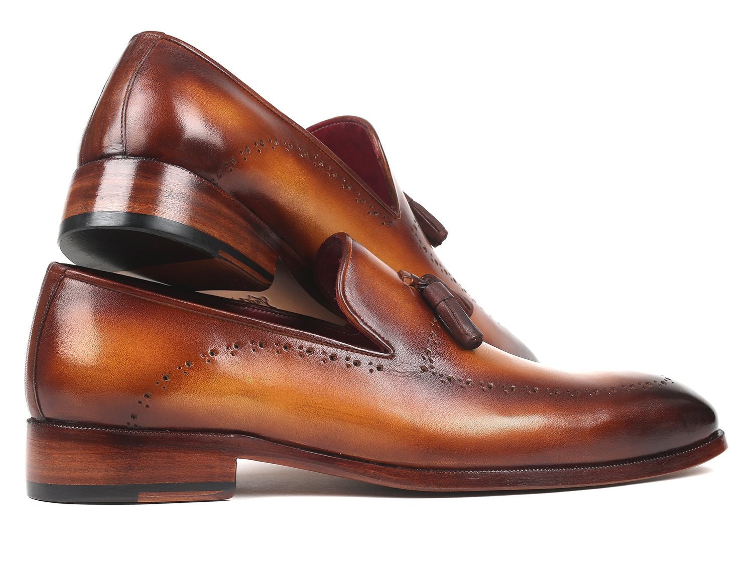 Paul Parkman Perforated Leather Loafers Brown - 874-BRW