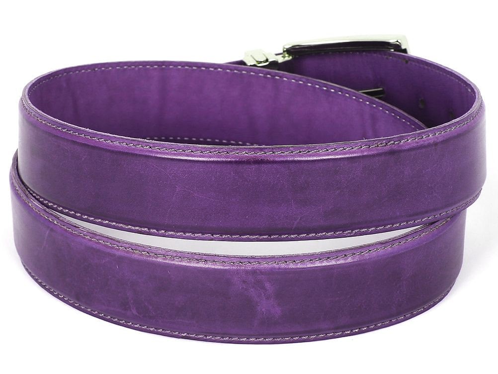 Paul Parkman Men's Leather Belt Hand-painted Purple - Etsy