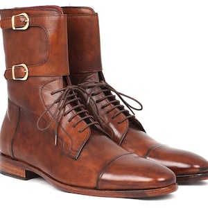 Paul Parkman Men's High Boots Brown Calfskin IDF554-BRW image 3