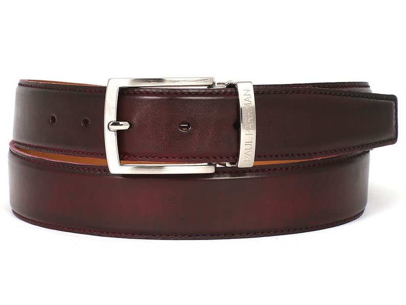 Paul Parkman Men's Handmade Leather Belt Hand-Painted Brown B01-A main image 1