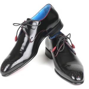 Paul Parkman Medallion Toe Black Derby Shoes - 54RG88
