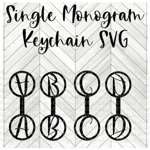Download Single Monogram Keychain Svg Etsy