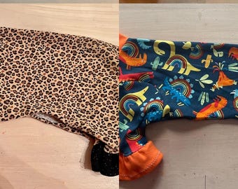 Xsmall 10" or 12" cotton turtle neck Jammies, Ruffles  Design in Drop Down 20% goes to Crest Care rescue