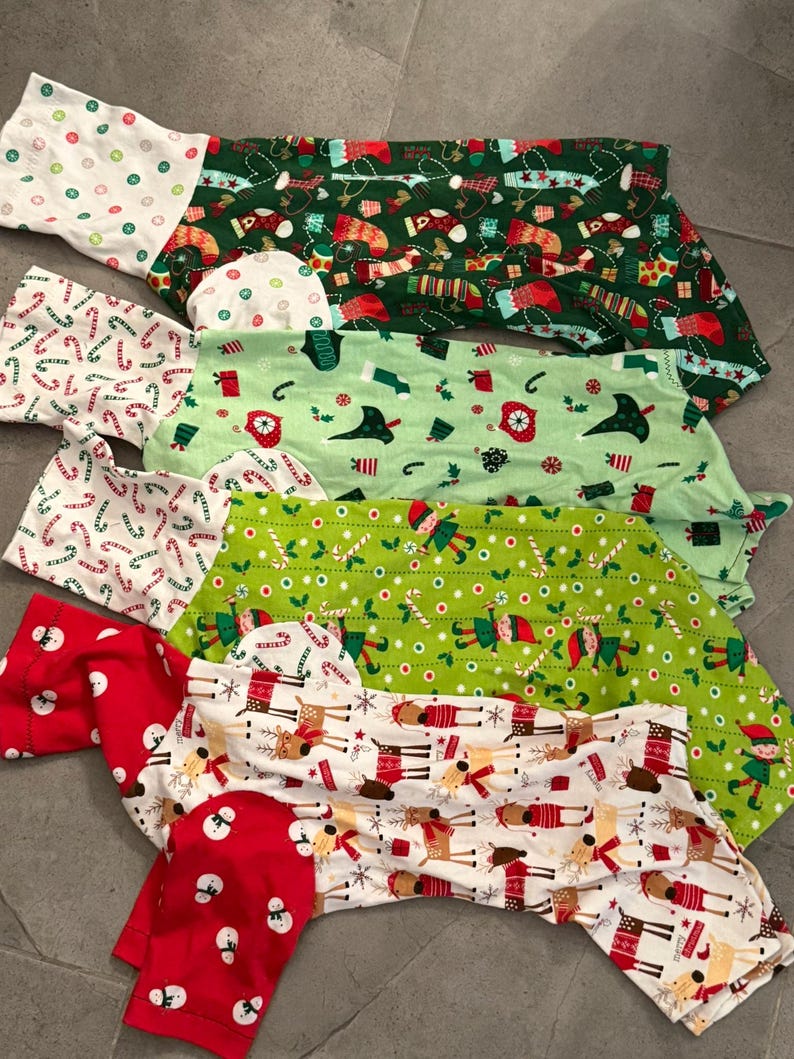 MD Premade Cotton Knit Turtle Neck Pajamas PJ's Medium Designs in drop down 20% goes to Crest Care afbeelding 3