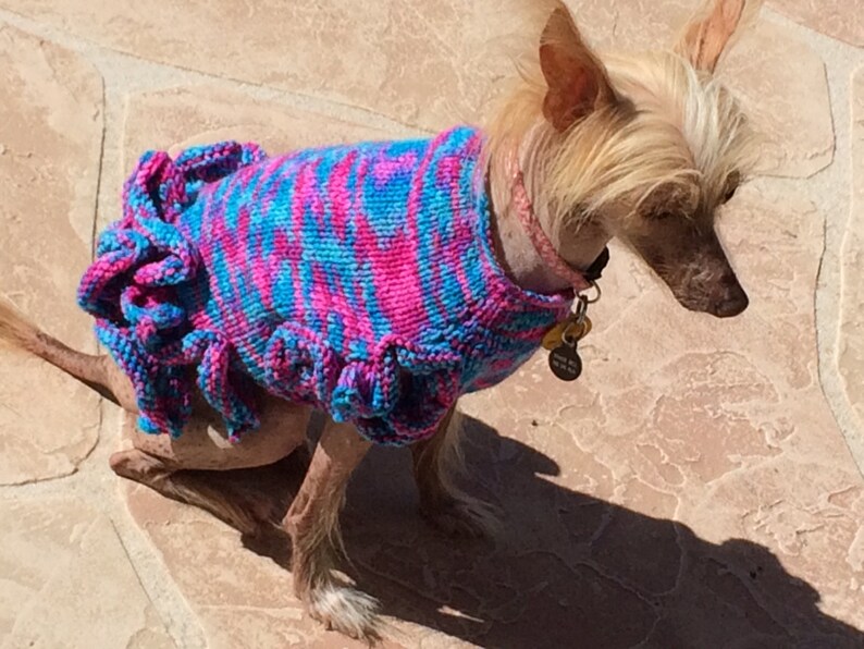 SM Ruffled Girly Party Dress Hand Knitted 20/% goes to Crest Care rescue