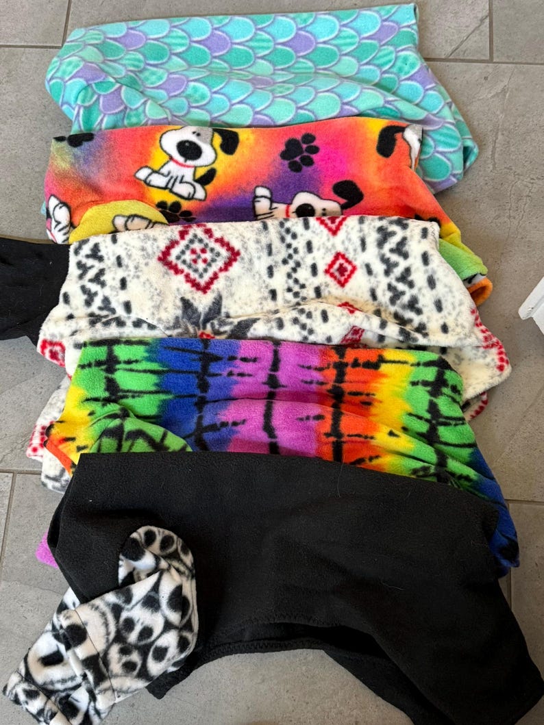 SM Premade Fleece Designs Listed in Drop Down Fleece Turtle Neck Jammies Pajamas 20% to Rescue image 2