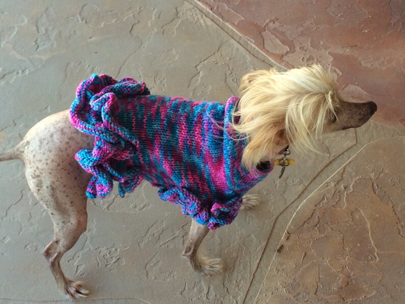 SM Ruffled Girly Party Dress Hand Knitted 20/% goes to Crest Care rescue