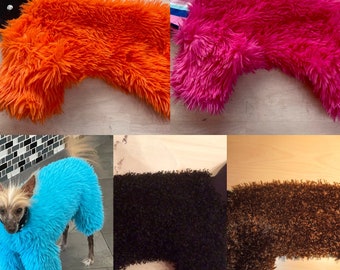 X SM 12, 10 inch length Faux Fur Jammies Pajamas color in drop down 20% goes to Crest Care Chinese Crested Rescue