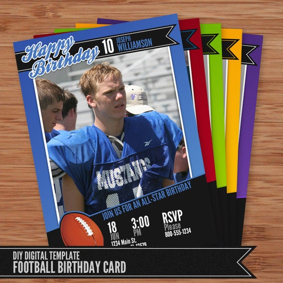 Football Carte D Invitation Anniversaire 5 X 7 Modele De Etsy Football Carte D Invitation Anniversaire 5 X 7 Modele De Etsy