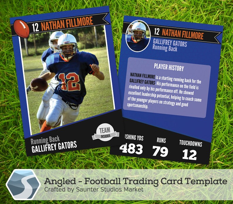 Card Making Stationery Craft Supplies Tools Photographers And Coaches Angled Football Trading Card 2 5 X 3 5 Photoshop Template For Designers Parents Card Making Stationery Craft Supplies Tools Photographers And Coaches Angled Football Trading Card 2 5 X 3 5 Photoshop Template For Designers Parents
