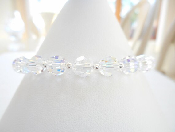 Pink Crystal Bracelet, Swarovski Crystal Jewelry, Sterling Pink Crystal Bracelet, Swarovski Crystal Jewelry, Sterling