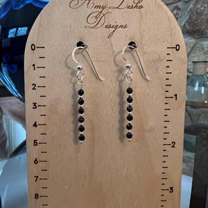 Black Spinel Earrings: Sterling Silver Dangle Gemstone Jewelry image 2